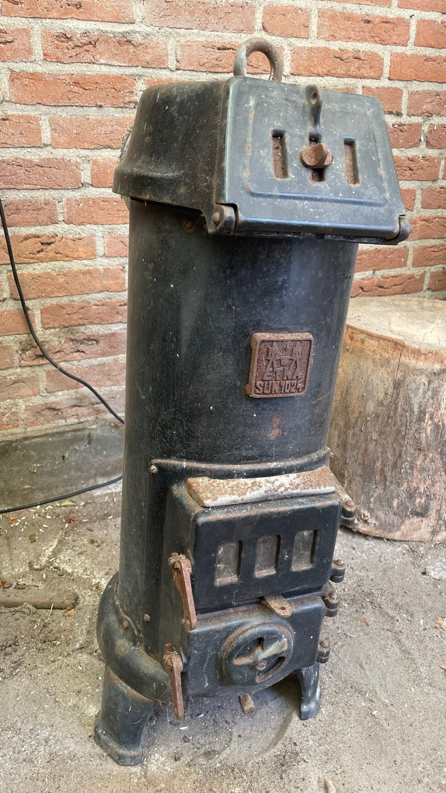 Etna potkachel 1024 - Vintage gietijzeren kachel, Ophalen, Potkachel, Gebruikt, Vrijstaand