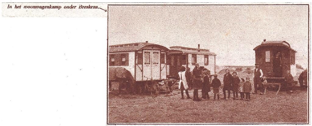 Knipsel Artikel 1931 - Breskens - Woonwagenkamp Woonwagen, Verzamelen, Ophalen of Verzenden, 1920 tot 1940, Ongelopen, Zeeland