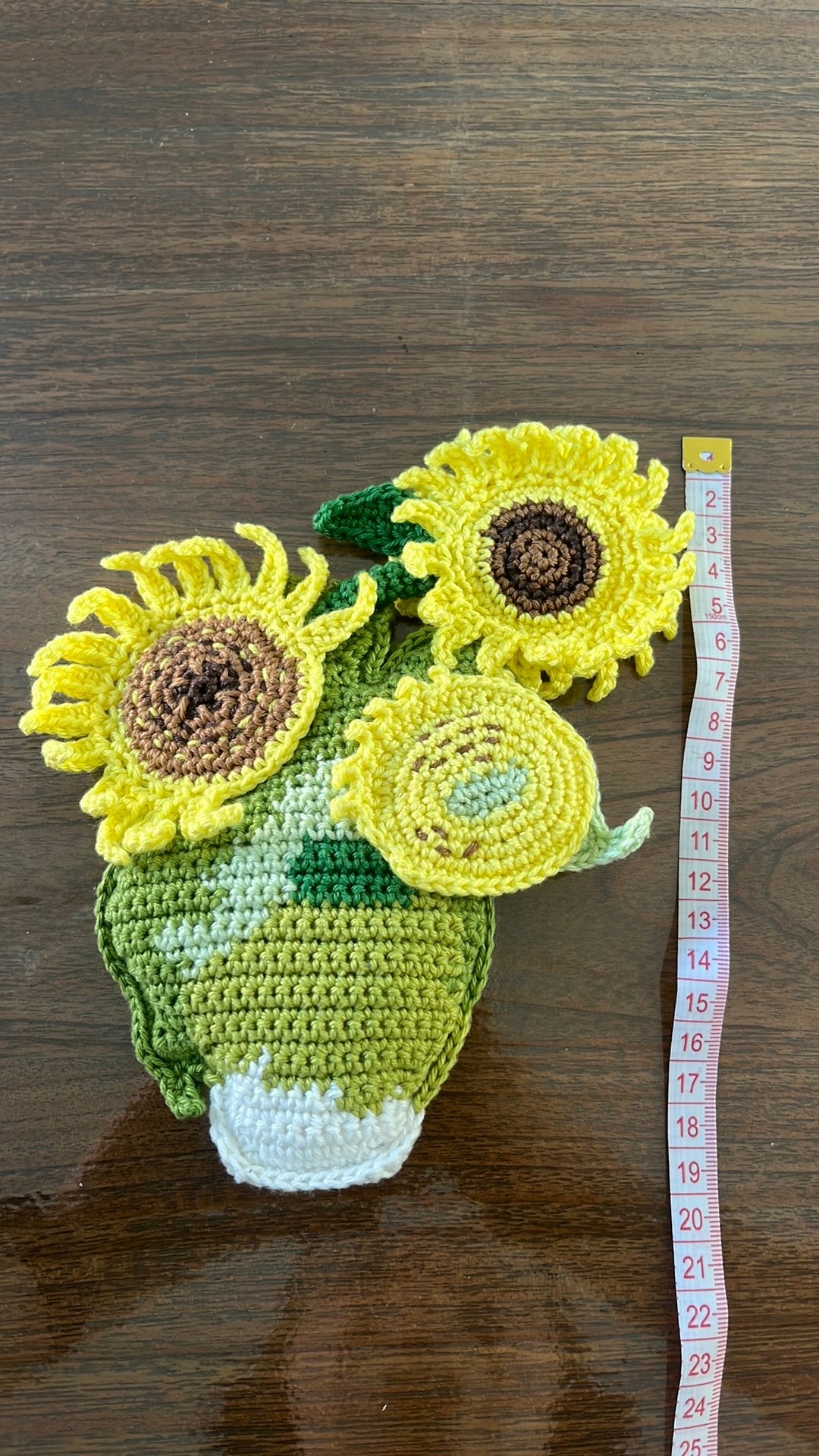Kunst knuffel gehaakt - Van Gogh - zonnebloemen, Handgemaakt, Overige typen, Nieuw, Ophalen of Verzenden