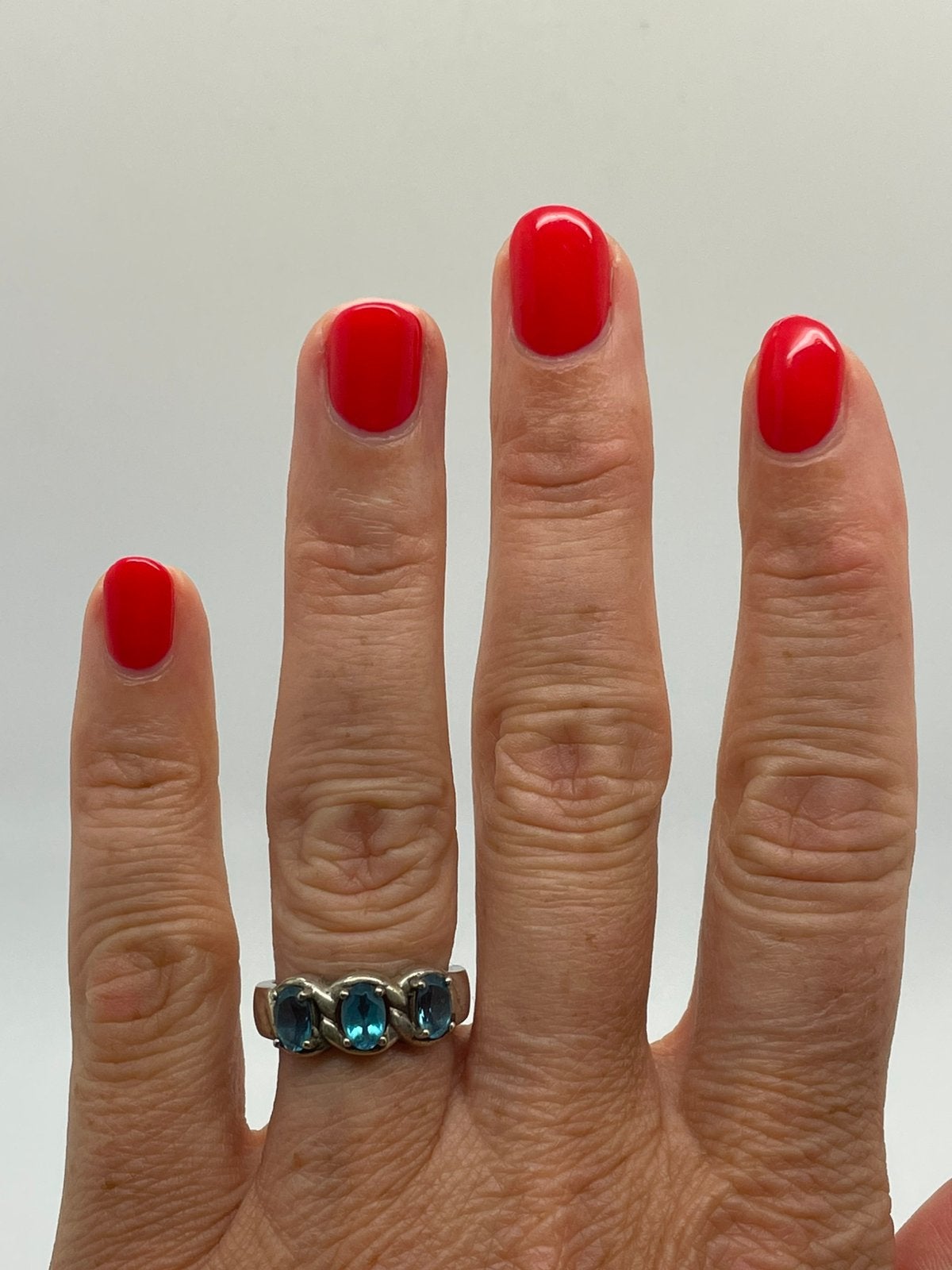 E972 Prachtige zilveren ring topaas maat 17, Ophalen of Verzenden, X, Met edelsteen, Dame