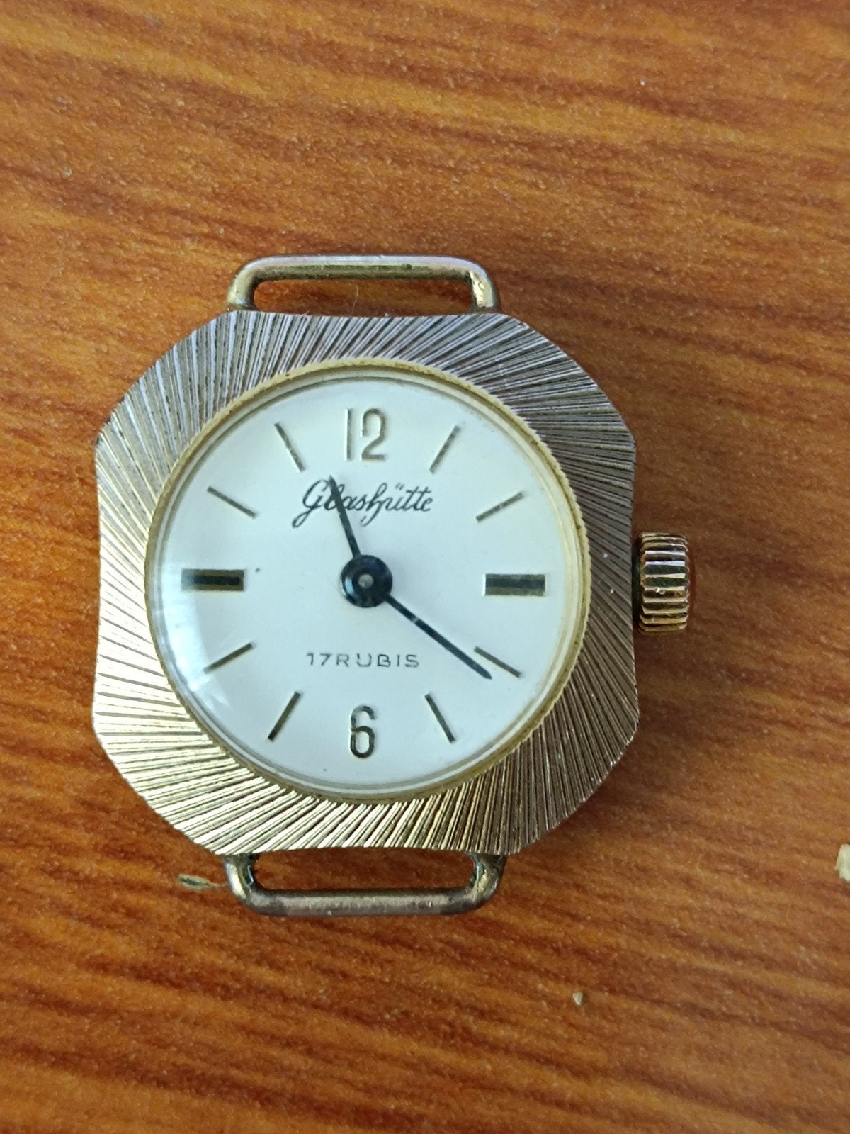 Vintage Glashütte dameshorloge, 14 karaat verguld, Sieraden, Tassen en Uiterlijk, Antieke sieraden, Ophalen of Verzenden, Overige materialen