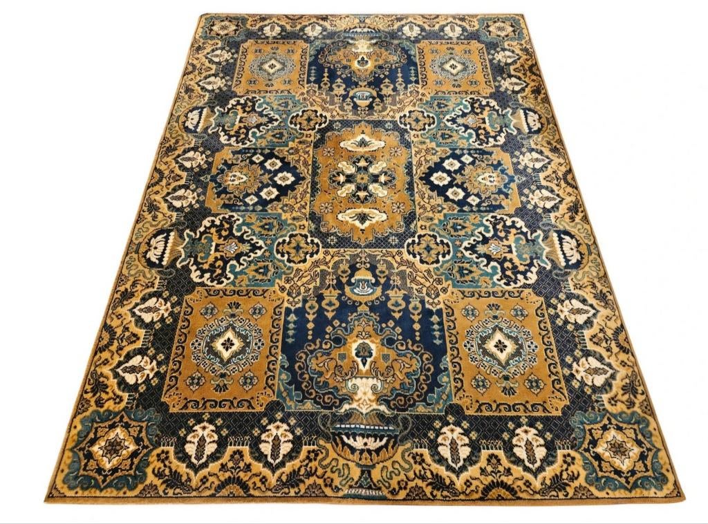 Vintage oosters wol vloerkleed goud oker Concerto 170x235cm, Crème, Gebruikt, 150 tot 200 cm, 200 cm of meer
