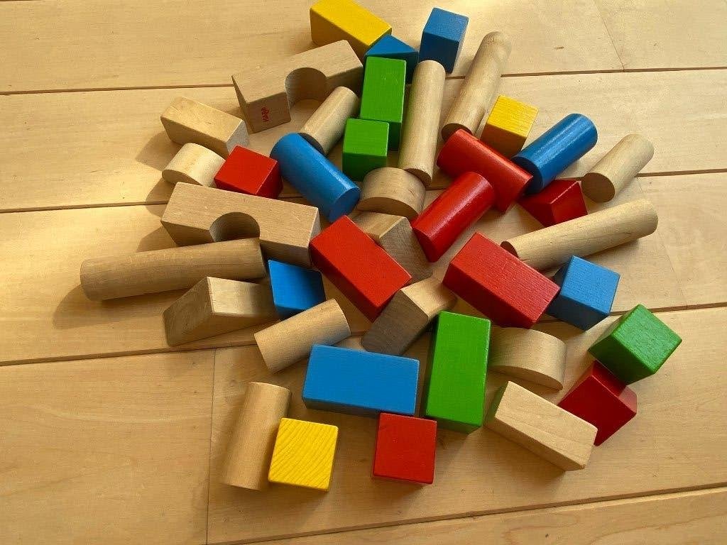 Houten blokken, Kinderen en Baby's, Speelgoed | Houten speelgoed, Ophalen of Verzenden, Gebruikt