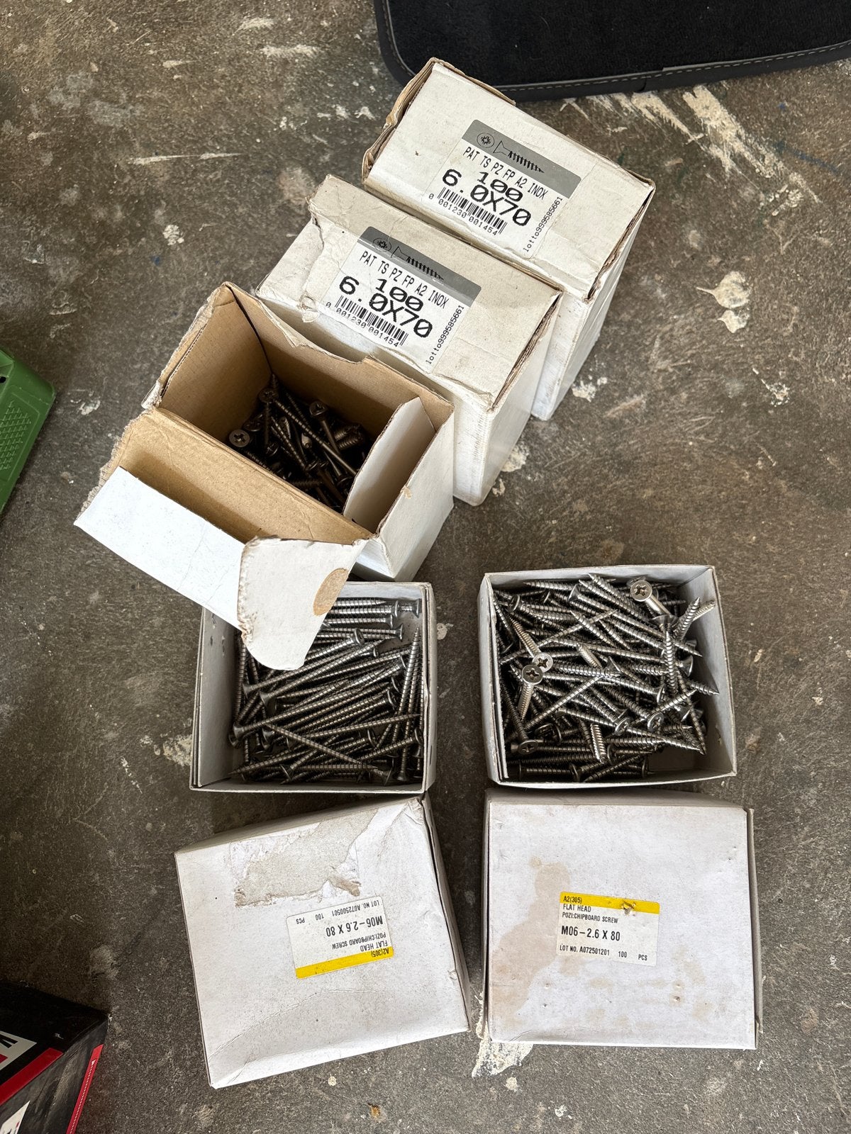 Diverse partij schroeven, RVS, 6.0x70mm en 2.6x80mm, Ophalen of Verzenden, Nieuw