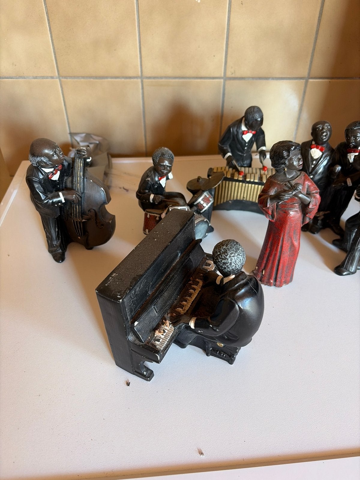 Vintage Jazz Band Beeldjes - Decoratieve Muzikanten, Ophalen of Verzenden