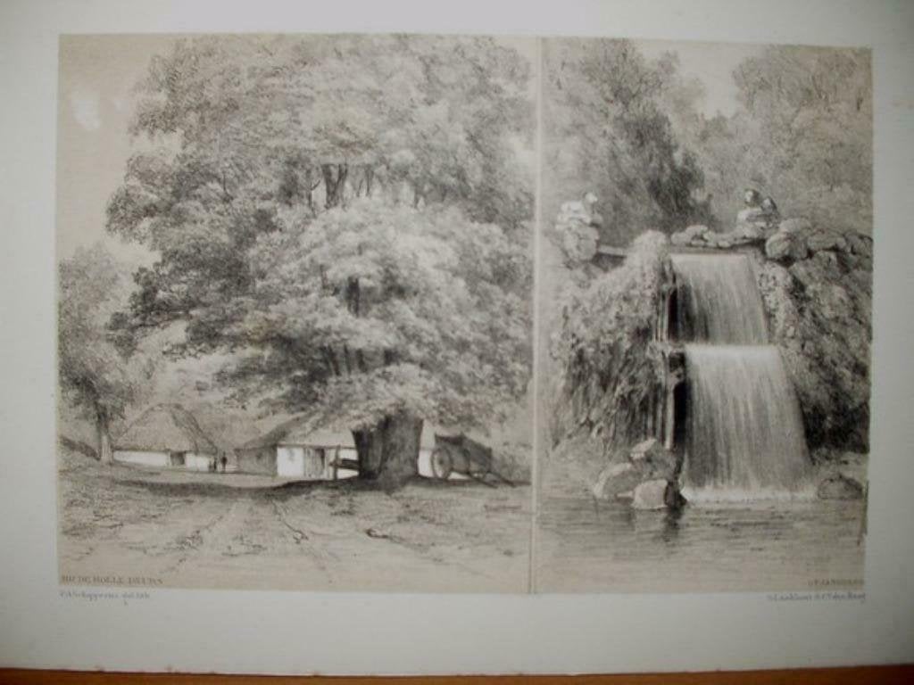 11/ Maaseik / St.Jansberg Waterval de Holle Dreun Litho 1876, Ophalen of Verzenden