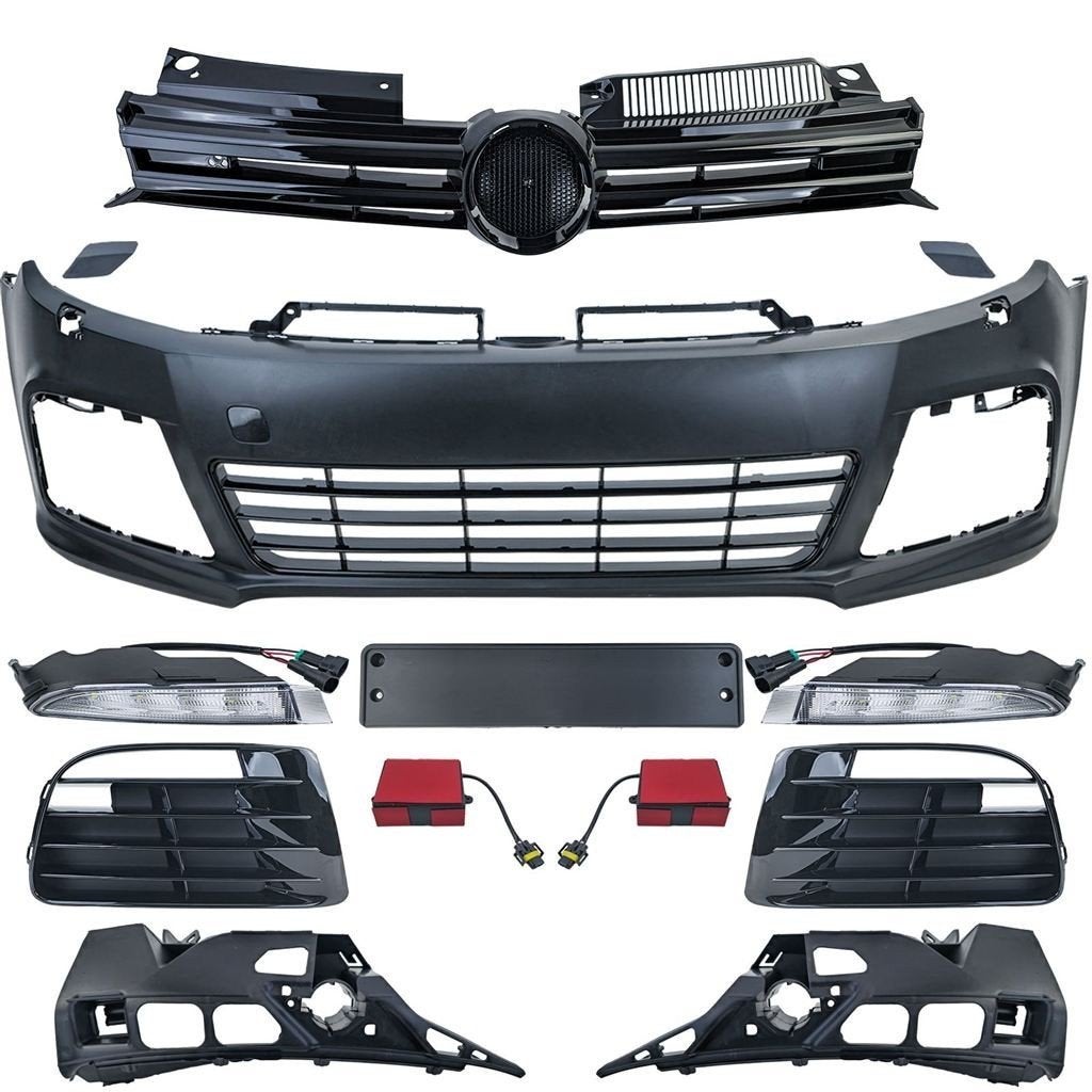 R20 Look Voorbumper Set Geschikt Voor VW Golf 6 + Grill, Auto diversen, Tuning en Styling, Verzenden