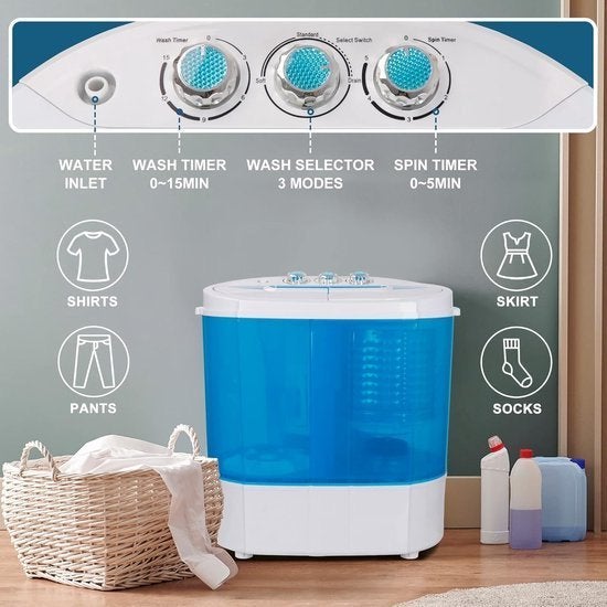 Wasmachine Compact – Mini Wasmachine – Draagbare Wasmachine, Corvance B.V., Verzenden, Nieuw, Corvancebol@gmail.com