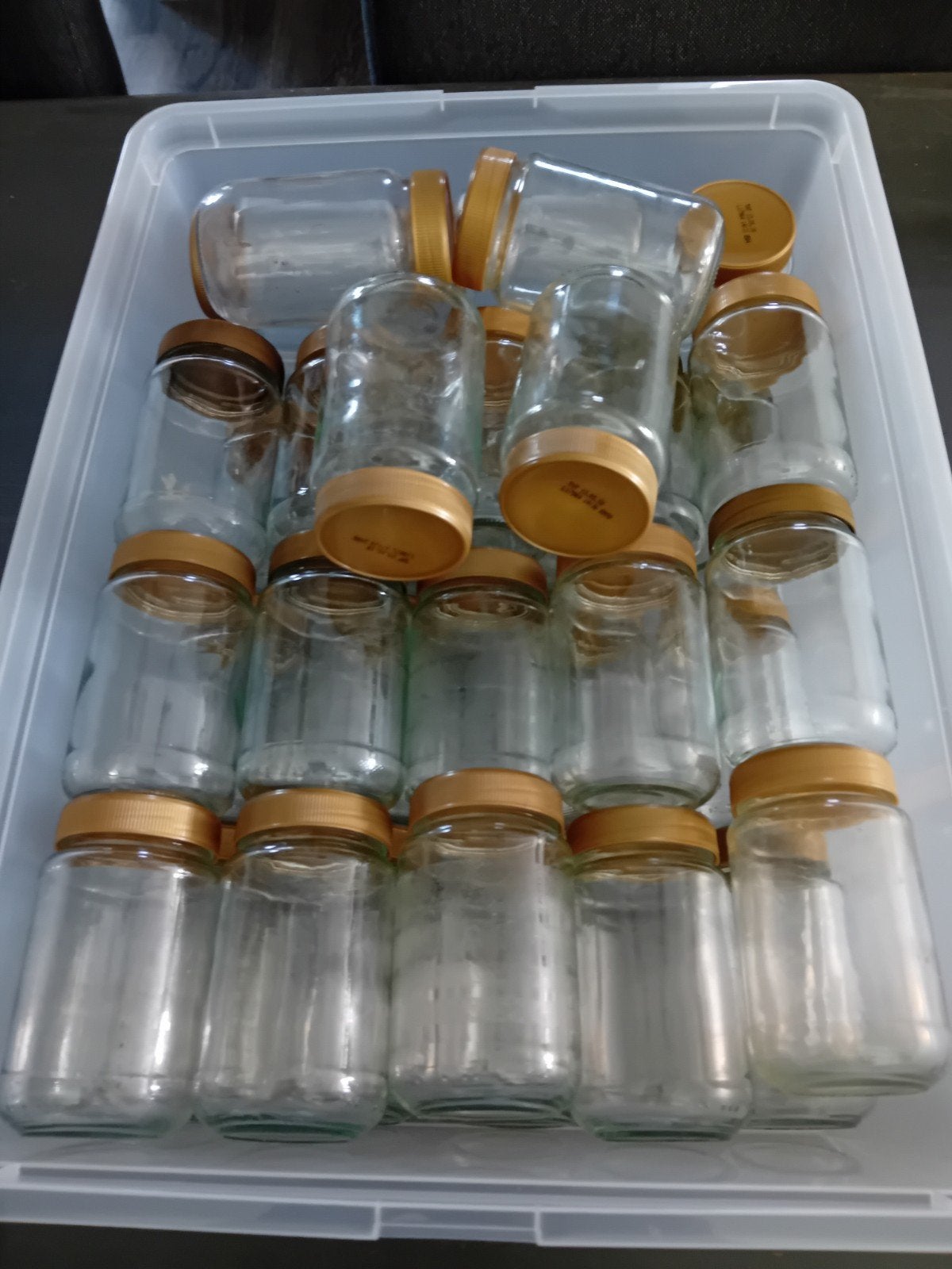 glazen potjes met plastic deksel, Ophalen of Verzenden