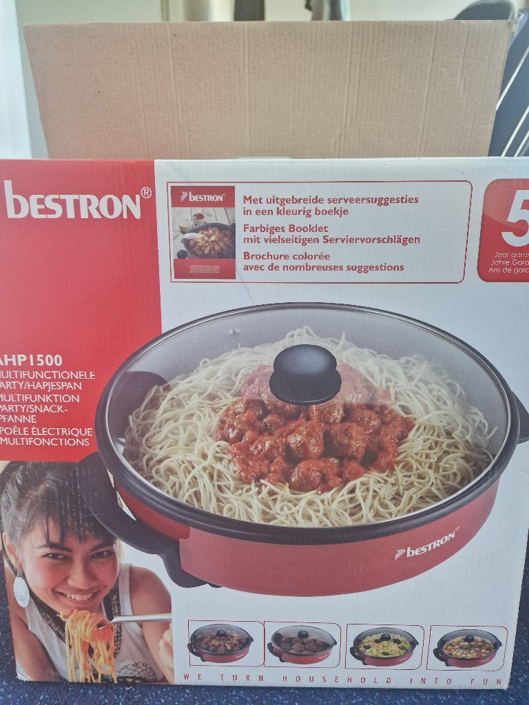Bestron AHP1500 multifunctionele party- en hapjespan, Ophalen, Nieuw, Koekenpan