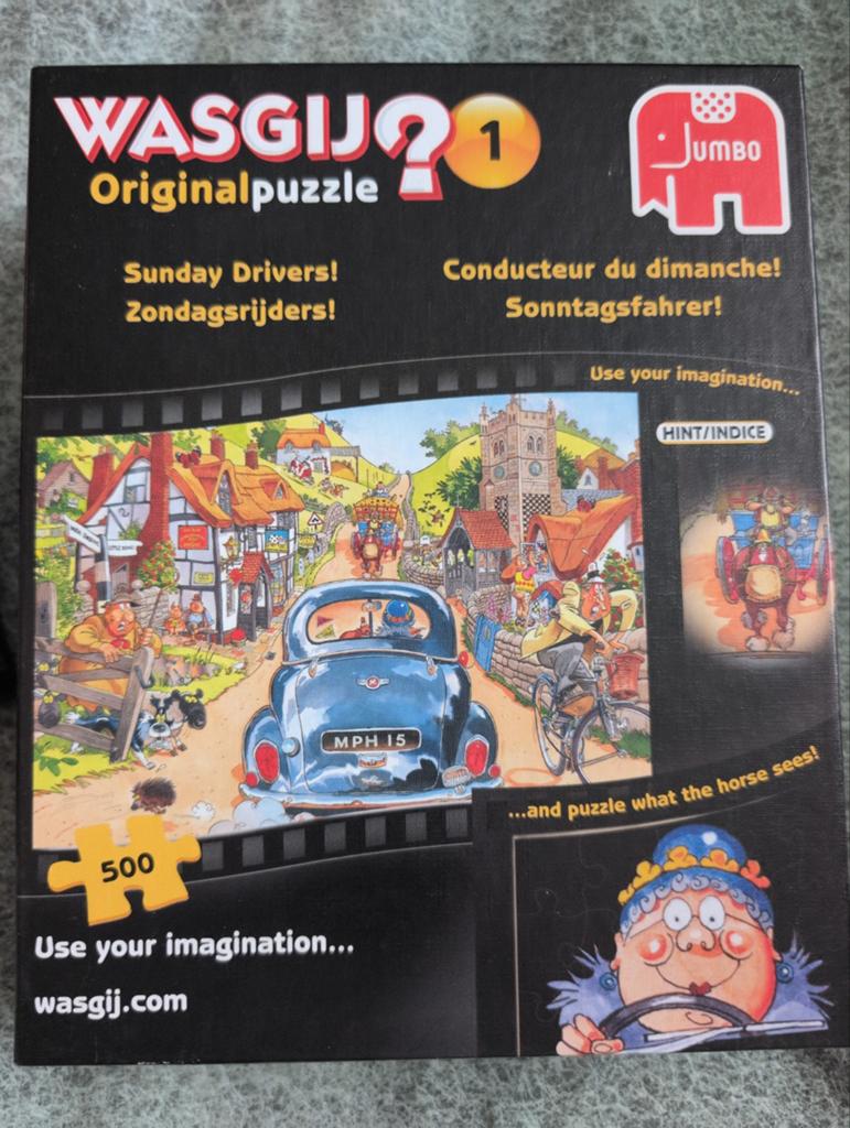 Wasgij Original 1: Zondagsrijders! Legpuzzel 500 stukjes, Hobby en Vrije tijd, Denksport en Puzzels, Ophalen of Verzenden, Minder dan 500 stukjes