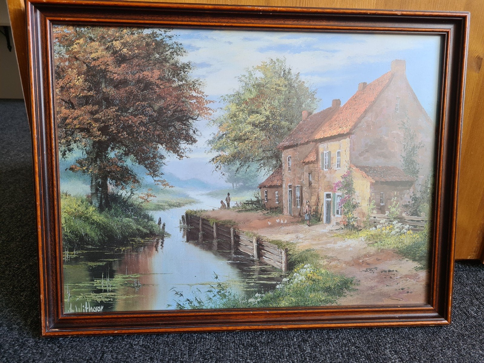 Schilderij boerenerf, Withaar, Ophalen of Verzenden