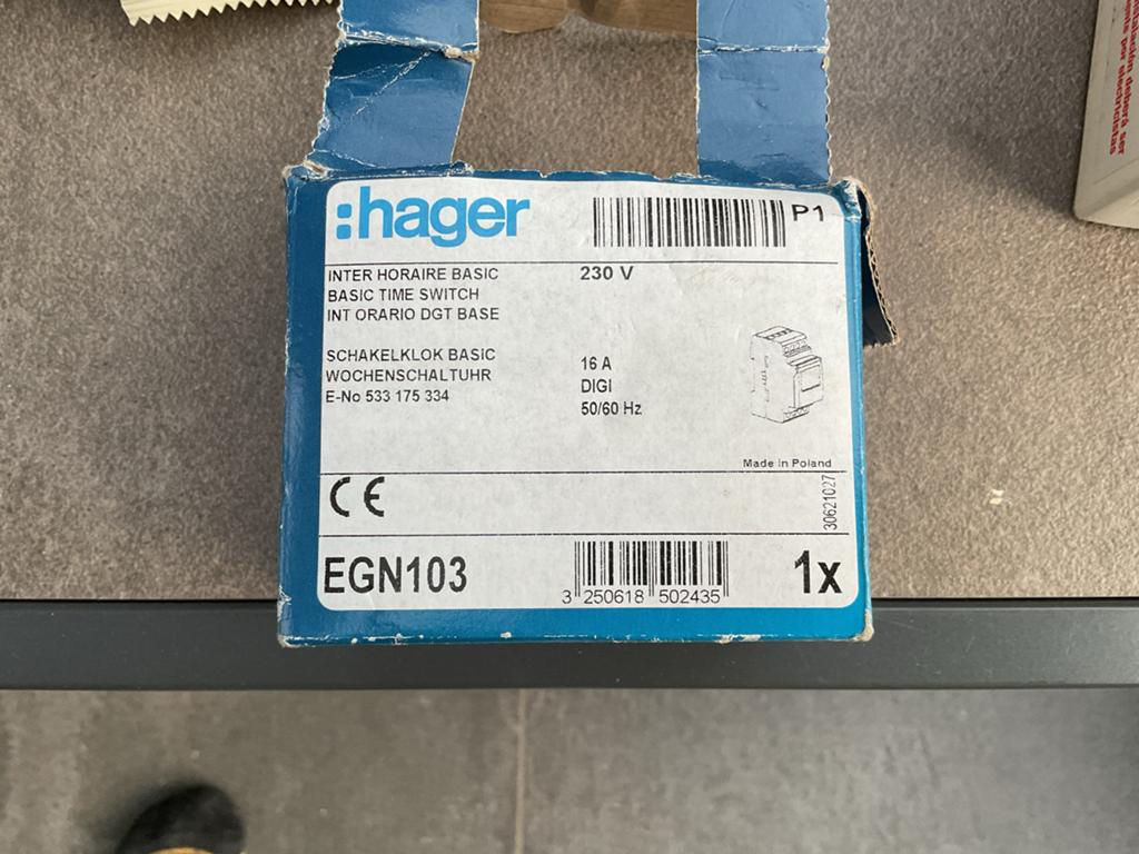Hager EGN103 Digitale Schakelklok - Nieuw in Doos, Ophalen, Nieuw, Schakelaar