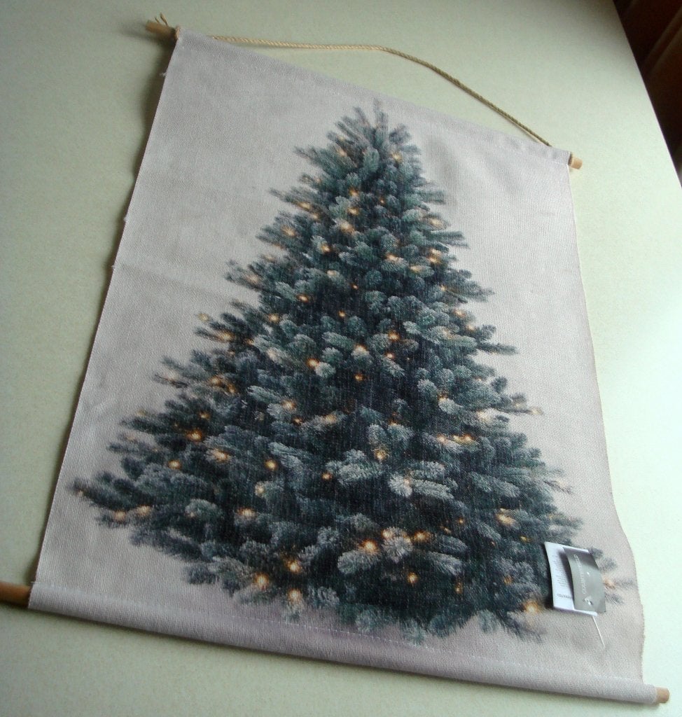 kerstboom op linnen of canvas doek met lichtjes € 4,50, Ophalen of Verzenden, Nieuw