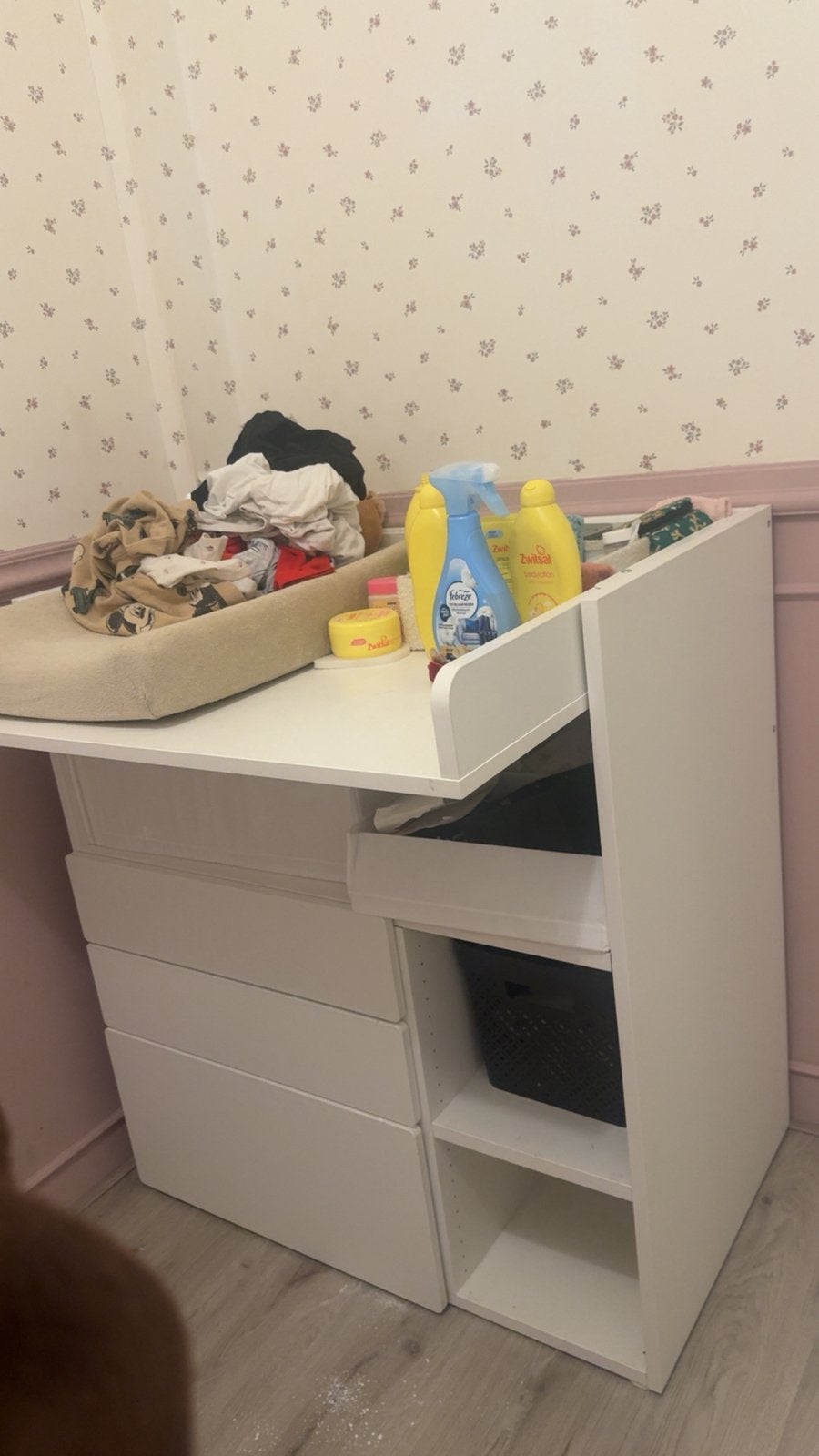 Te koop: IKEA SMÅSTAD commode met 3 lades – wit, Ophalen, Zo goed als nieuw, Hoogslaper