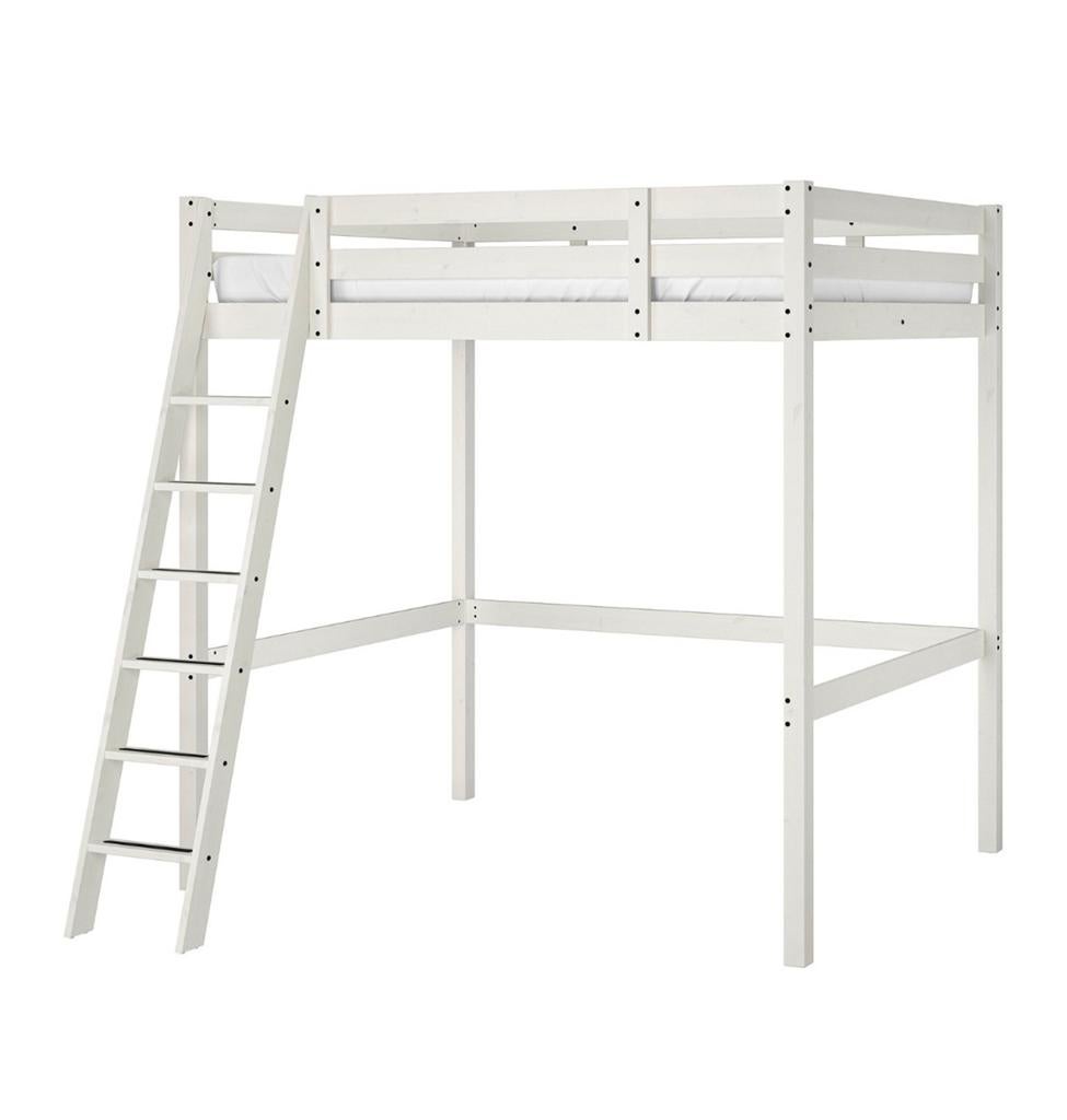 ZGAN Ikea stora witte hoogslaper 140x200 cm, Ophalen, Hoogslaper, Tweepersoons, 140 cm