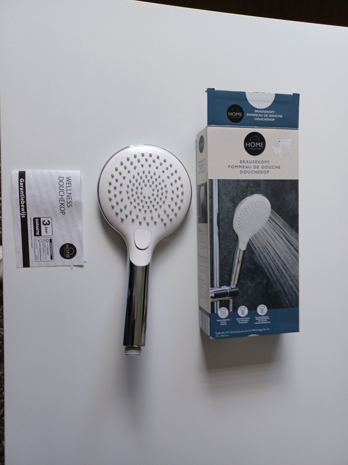 Nieuwe douchekop met 3 standen - Wit/Chroom, Ophalen of Verzenden, Nieuw, Chroom, Douche