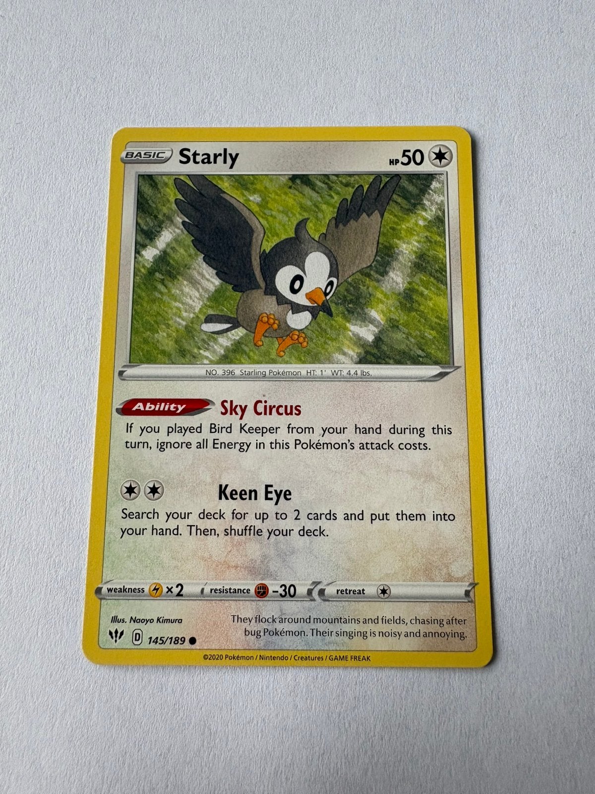 Pokémon kaart Basic Starly, Ophalen of Verzenden, Nieuw