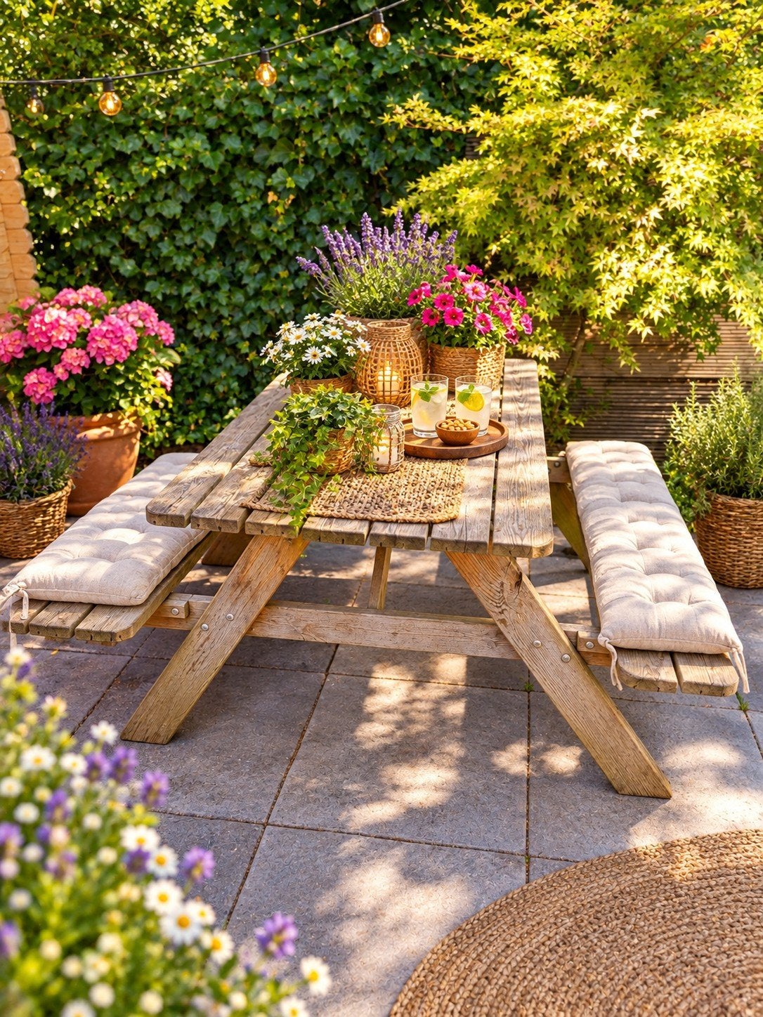 Houten picknicktafel voor buiten, Ophalen, Gebruikt, Rechthoekig, Hout