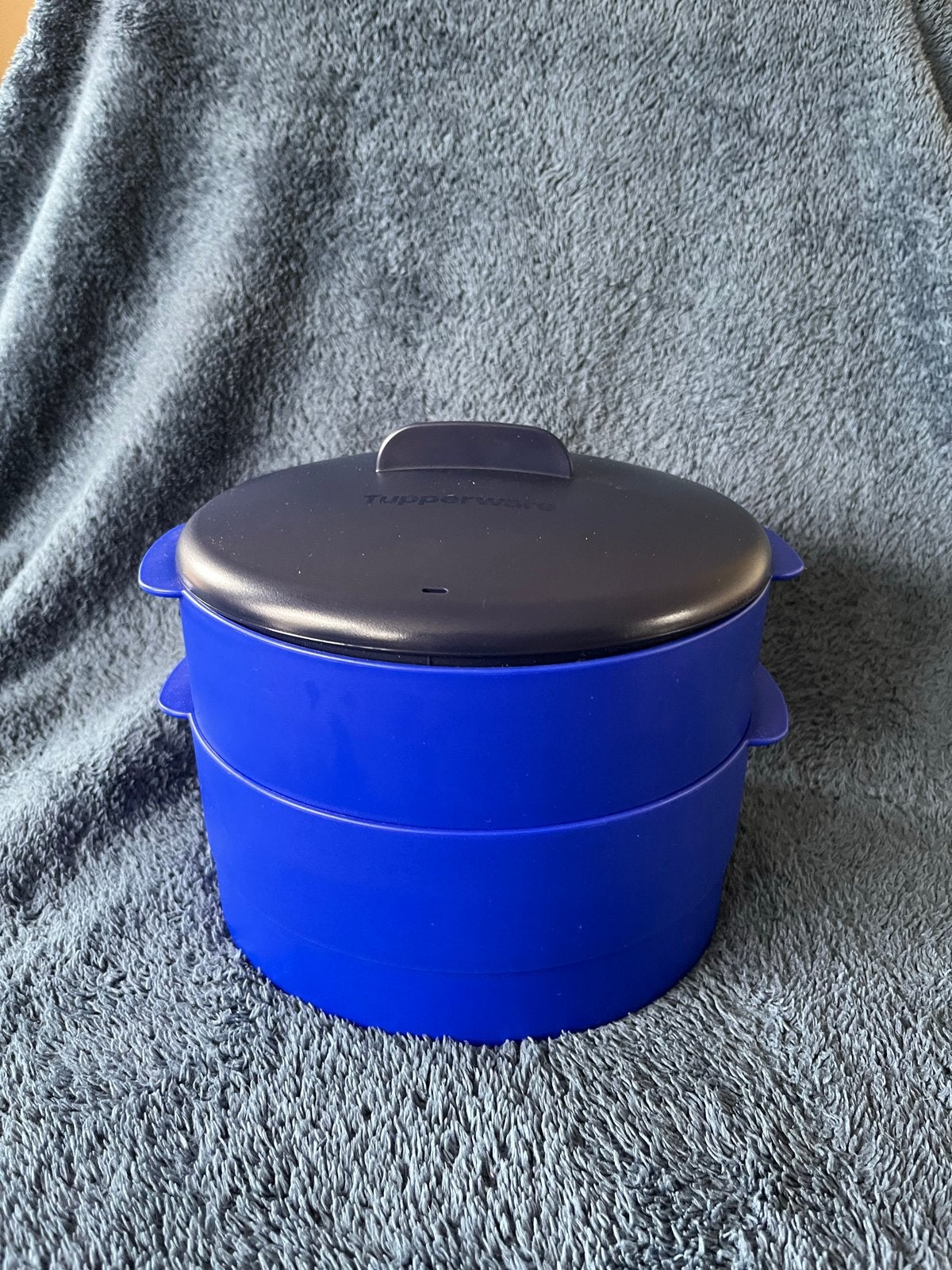 Tupperware Stoompan - Blauw, 2-laags met deksel, Gebruikt, Blauw, Overige typen, Ophalen of Verzenden