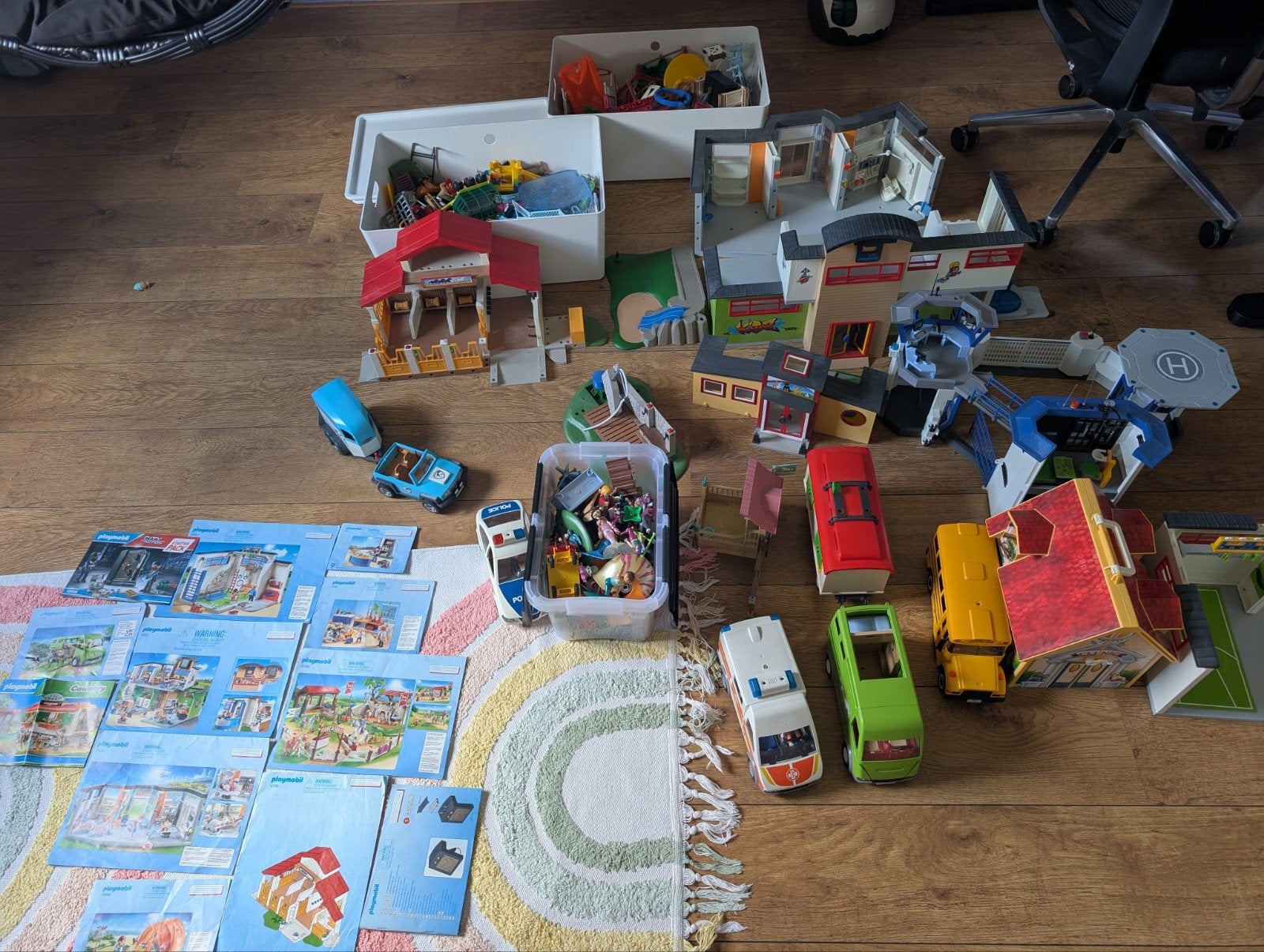Grote Playmobil collectie Paarden, Dieren, School, Politie, Ophalen, Gebruikt, Jongen of Meisje