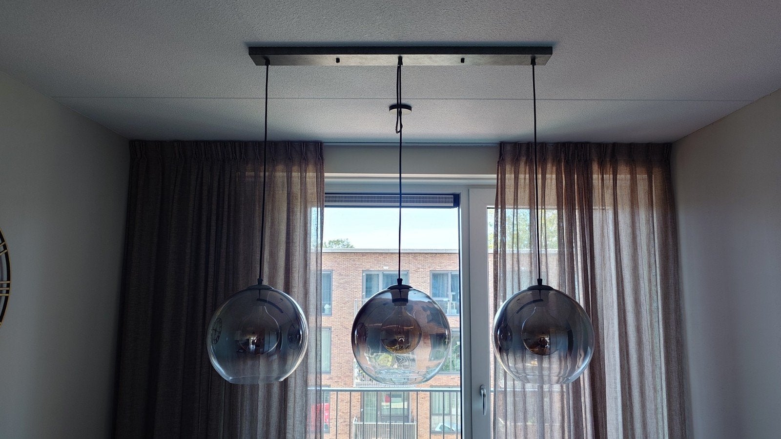 ✨ Smokey 3-lichts hanglamp – Bubble – oud zilver, Huis en Inrichting, Lampen | Hanglampen, Ophalen, Modern, Industrieel, E27 (groot)