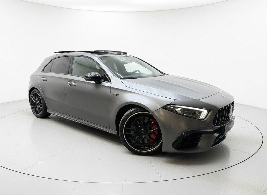 Mercedes-Benz A-klasse AMG 45 S 4MATIC+ Edition 1 PANO, Auto's, Gebruikt, 4 cilinders, 1535 kg, Leder