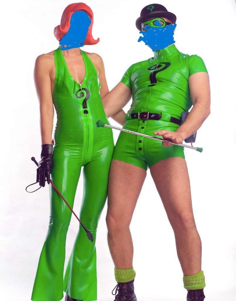 House of Harlot Rubber latex kostuum hem en haar groen, Ophalen of Verzenden, Zo goed als nieuw, Bovenkleding