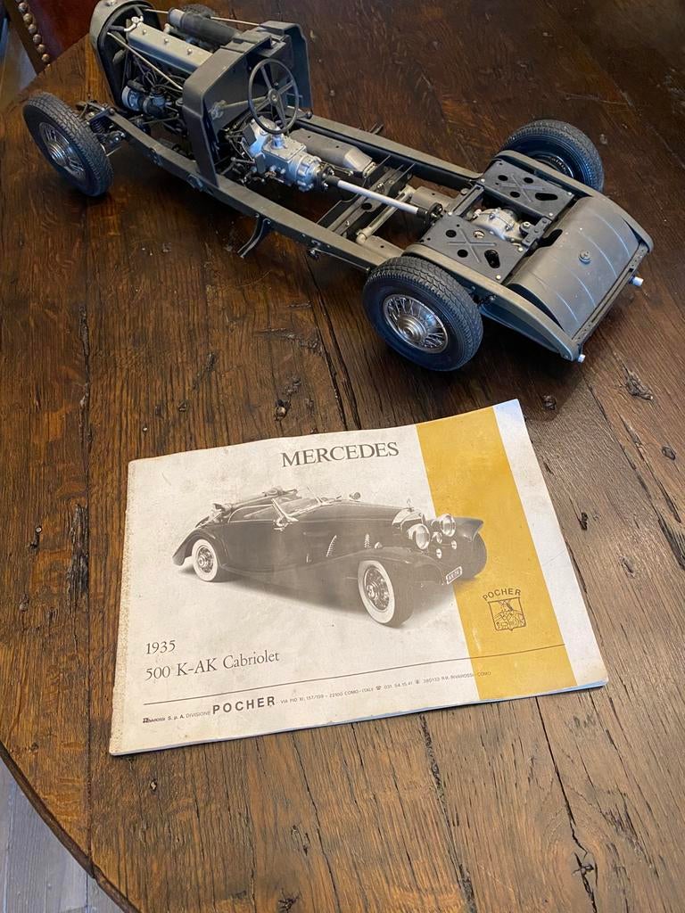 Pocher Mercedes 500k schaal model 1;8, Overige merken, Auto, Groter dan 1:32, Ophalen of Verzenden