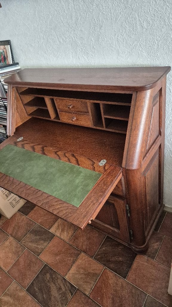 Antieke eikenhouten secretaire, Huis en Inrichting, Kasten | Secretaires, Ophalen, Gebruikt, Antiek