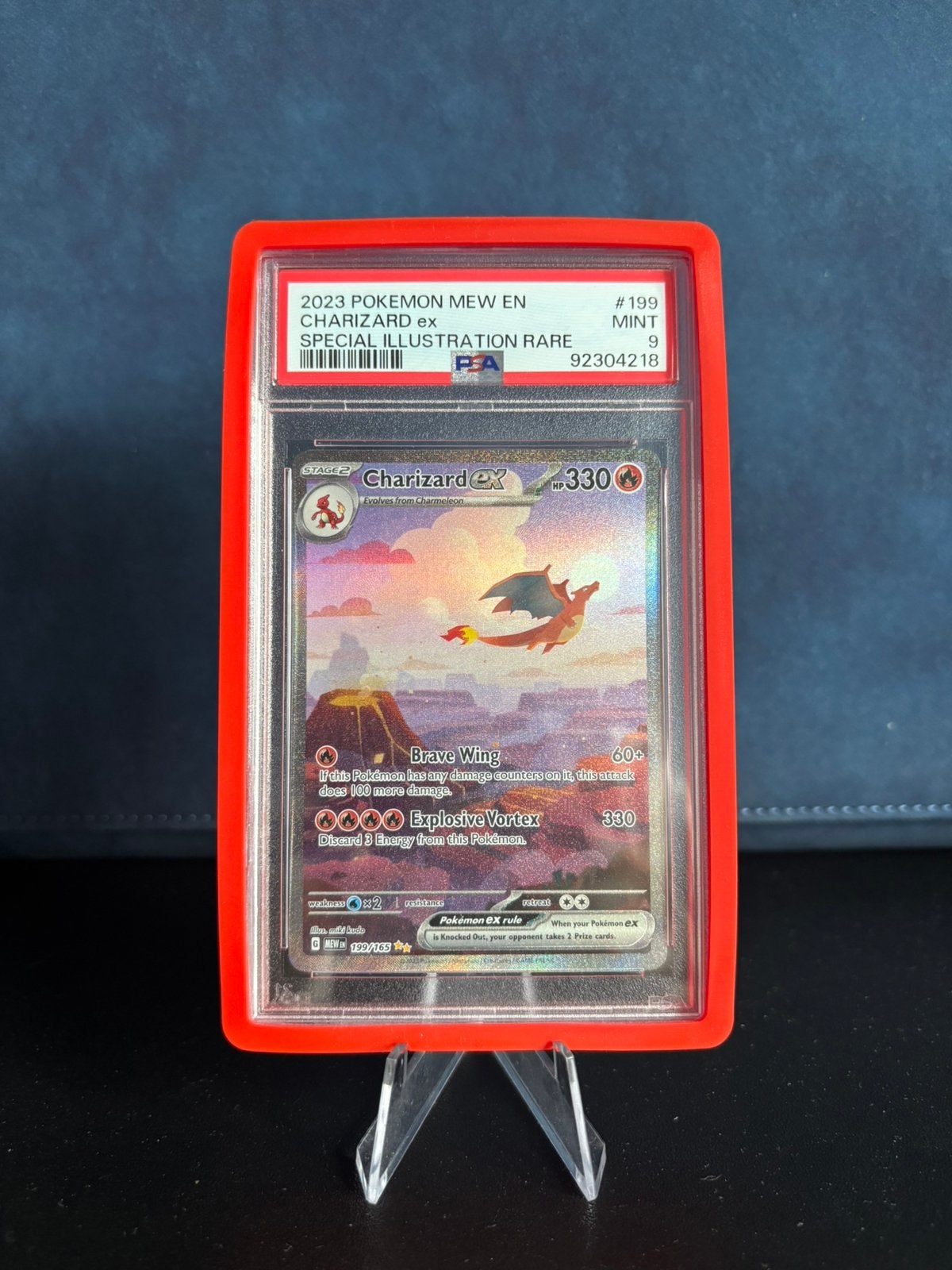 PSA 9 Charizard ex 199/165 - Pokémon 151, Ophalen of Verzenden, Zo goed als nieuw