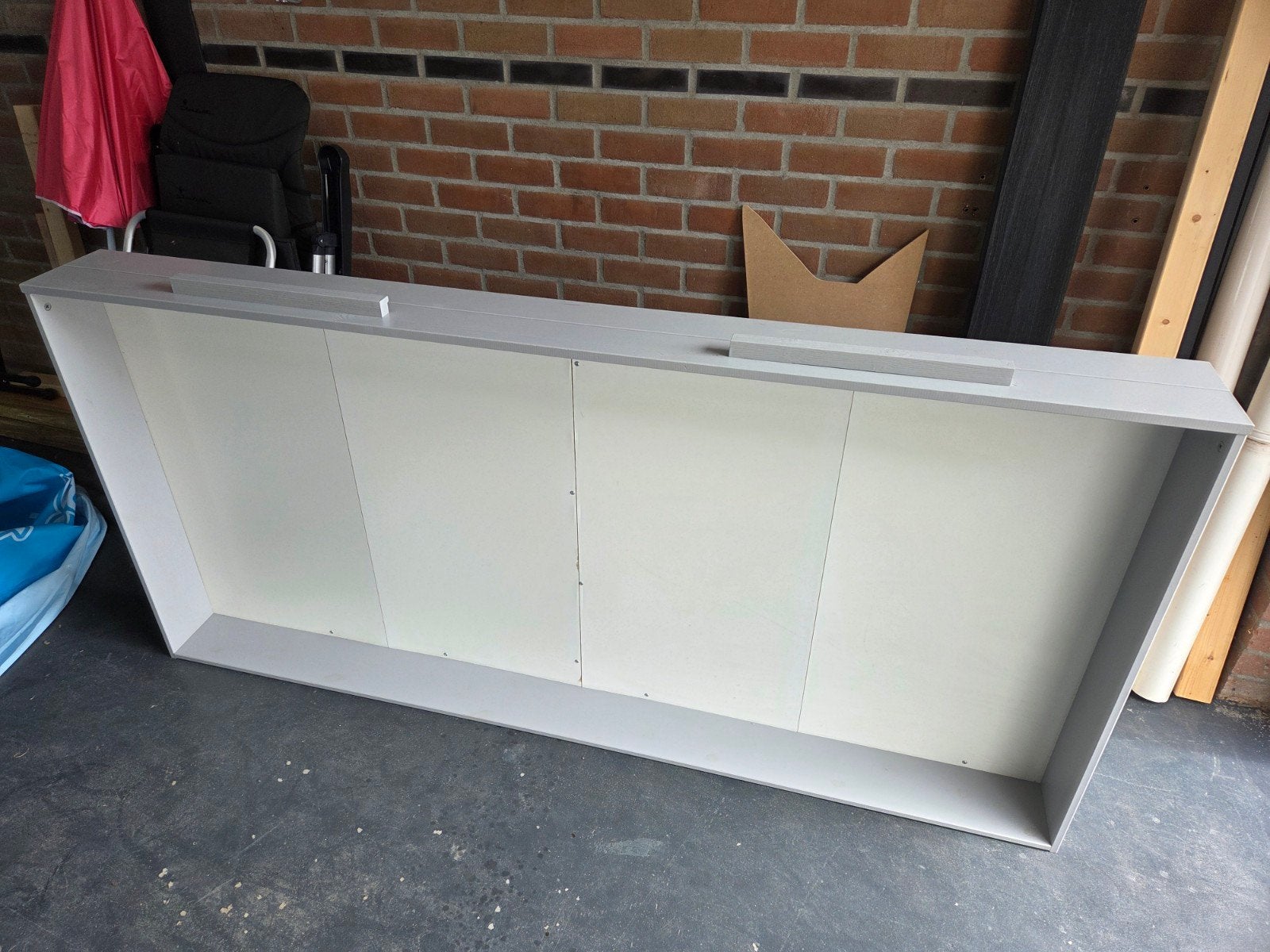 Lade Woood voor Dennis bedbank Beton grijs, Ophalen, Eenpersoons, Nieuw, Modern