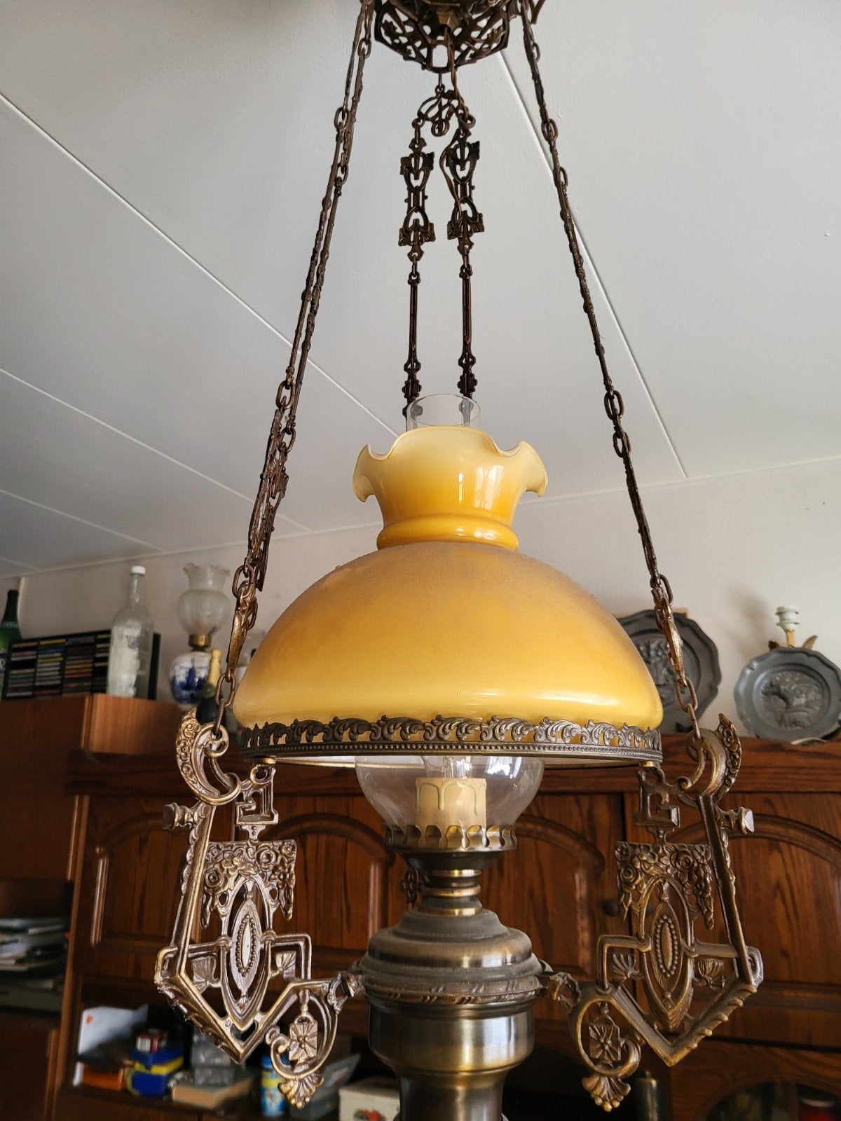 antieke hanglamp/scheepslamp, Ophalen