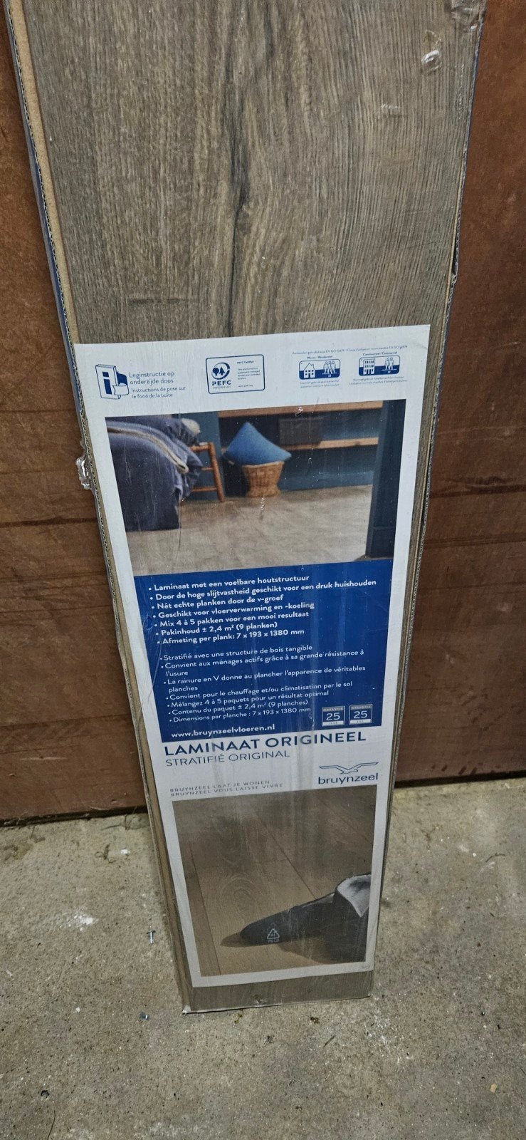 2 pakken Bruynzeel Laminaat Origineel - 4.8 m², Doe-het-zelf en Verbouw, Ophalen, Nieuw, 5 tot 10 m², 10 tot 30 cm