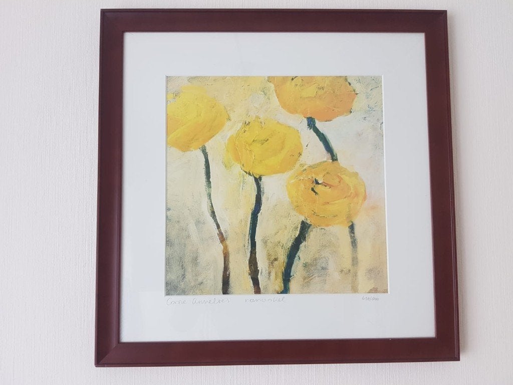 Hele mooie Lithografie Corine Annelies Ranonkel gesigneerd, Ophalen