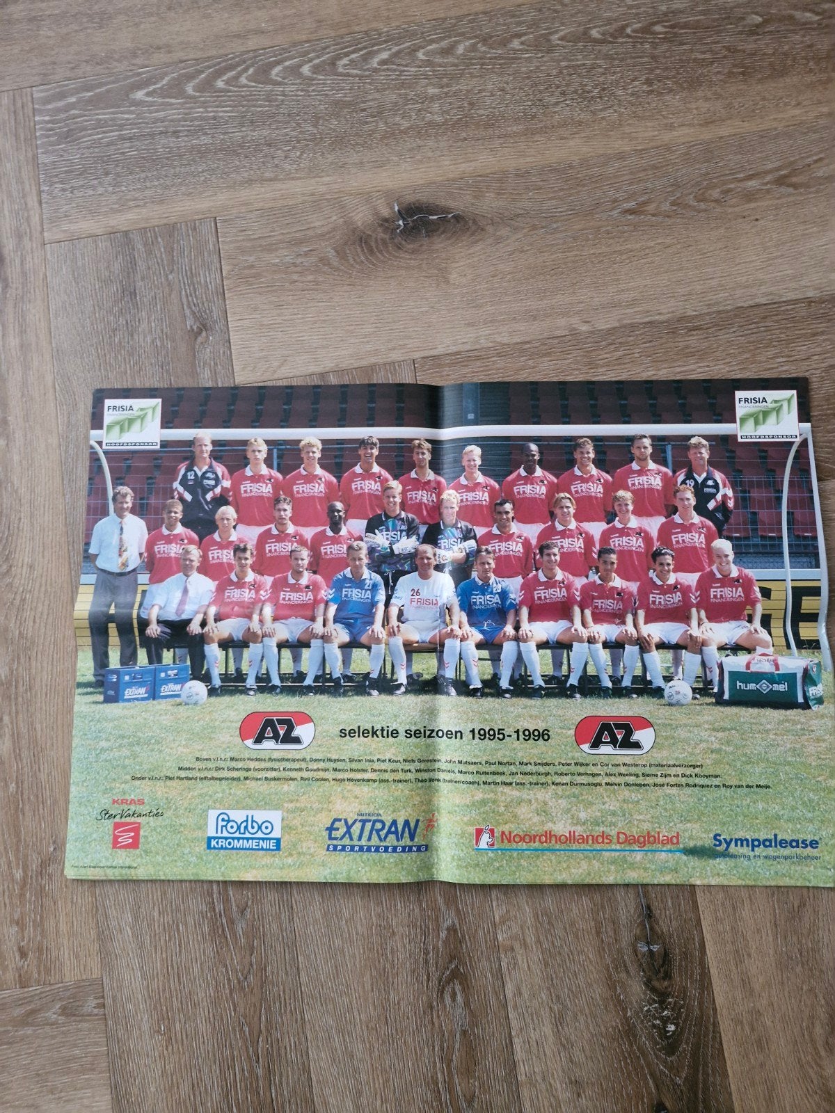 AZ selectie seizoen 1995-1996 poster, Verzamelen, Ophalen of Verzenden, Zo goed als nieuw, AZ