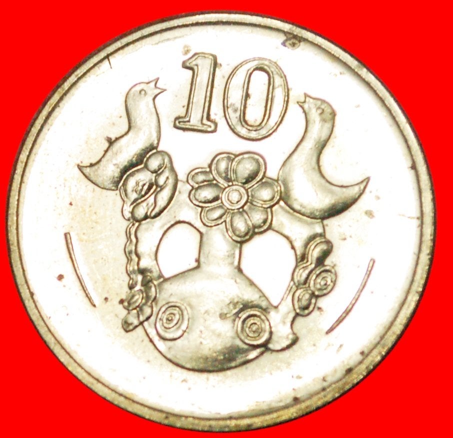 Ⰺ VASE WITH BIRDS ~ SHORT DATE  CYPRUS 10 CENTS 2004!, Ophalen of Verzenden, Overige landen, Losse munt