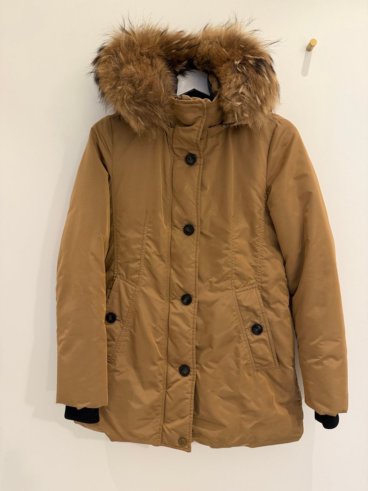 Weekend MaxMara Winterjas met Bontkraag - Maat 34 (XS), Ophalen of Verzenden, Zo goed als nieuw, Maat 34 (XS) of kleiner, Bruin