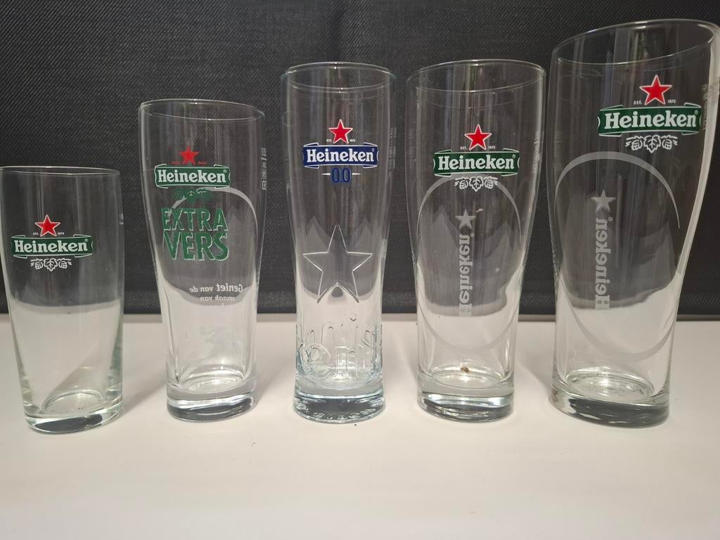 Heineken bierglazen, Verzamelen, Ophalen of Verzenden, Zo goed als nieuw, Glas of Glazen, Heineken