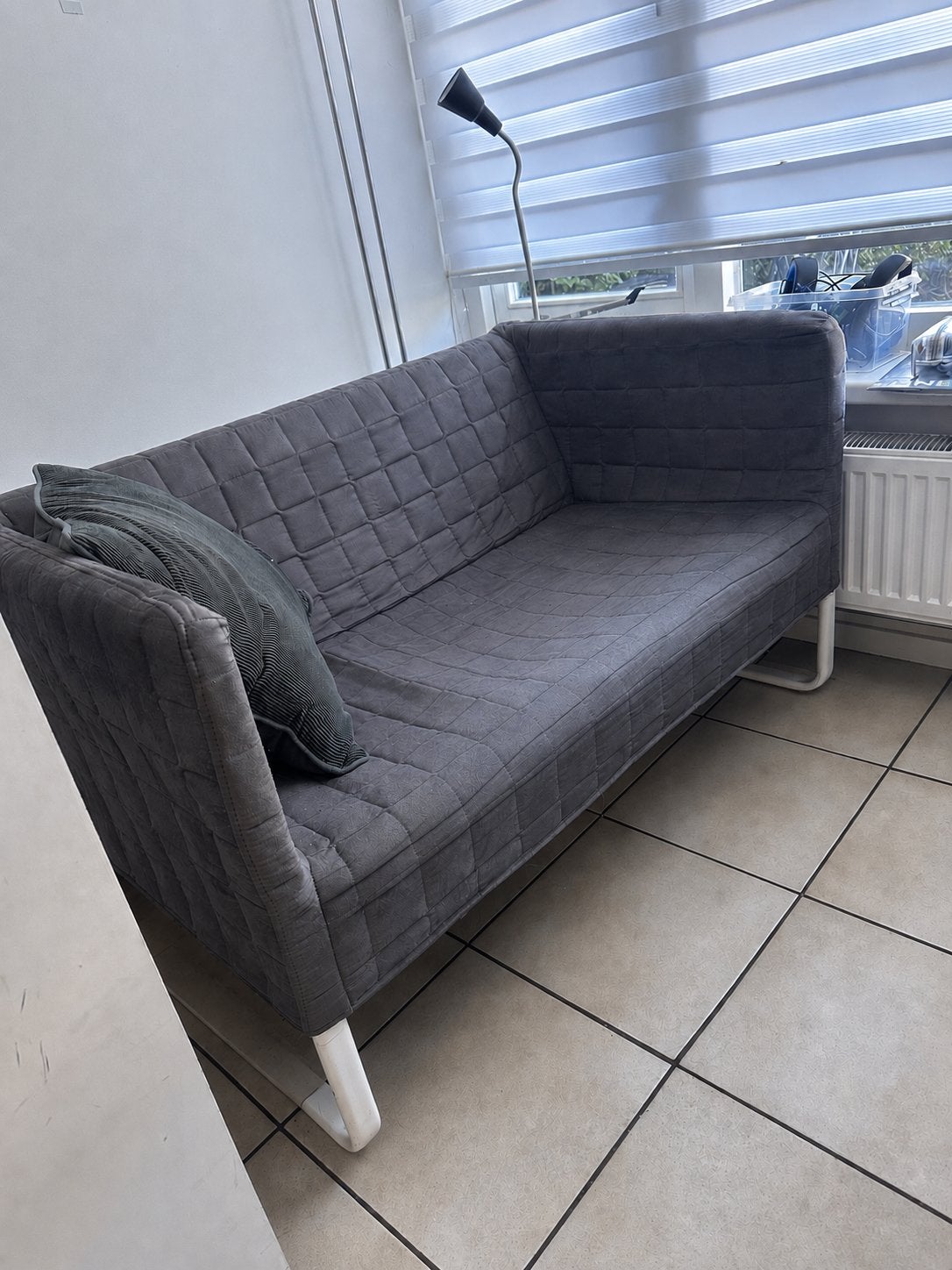 Ikea KNOPPARP 2-zitsbank grijs, Huis en Inrichting, Ophalen, Gebruikt, 75 tot 100 cm, Tweepersoons