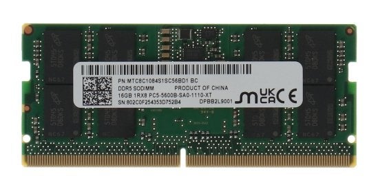 MTC8C1084S1SC56BD1 Micron 16GB DDR5 1Rx8 PC5-44800 soDIMM, Niet ingevuld, Gebruikt, Verzenden, Server