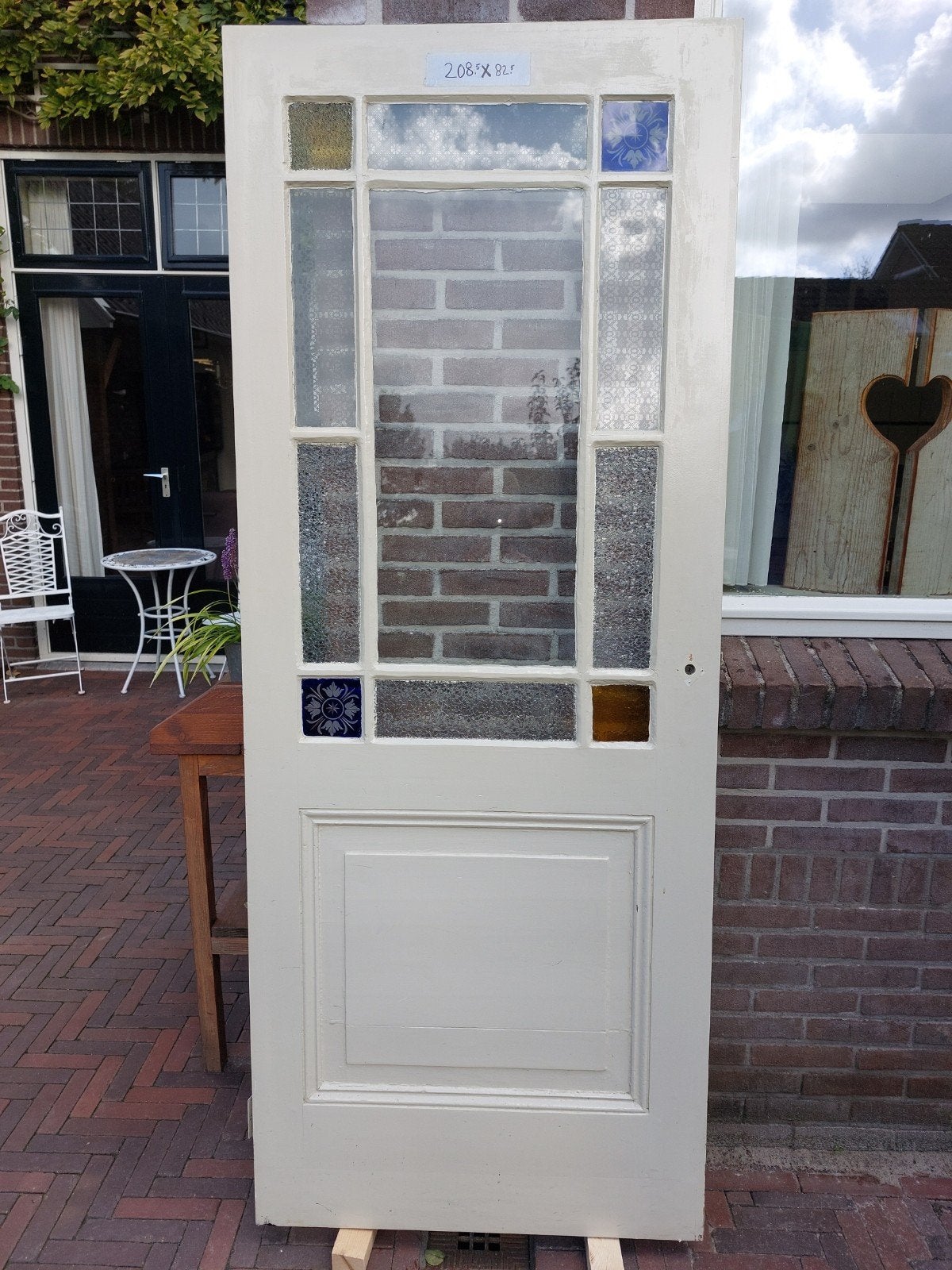 paneeldeur met glas, Ophalen, Gebruikt, 80 tot 100 cm, Binnendeur