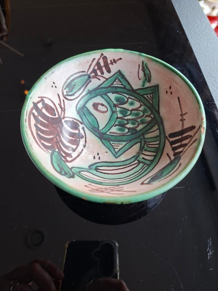 Handbeschilderd keramiek schaaltje van Domingo Punter, Antiek en Kunst, Ophalen of Verzenden