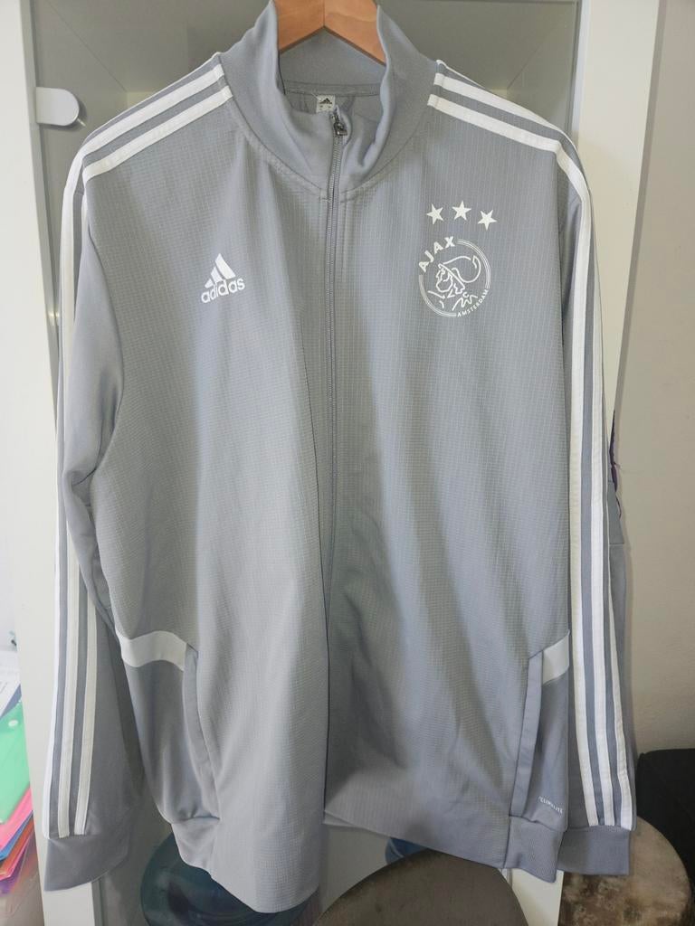 Adidas Ajax trainingsjack grijs XL nooit gedragen, Ophalen of Verzenden, Adidas, Voetbal, Grijs