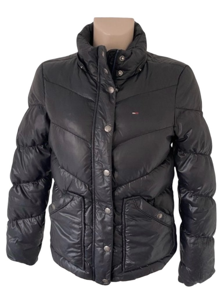 Tommy Hilfiger winterjas S, Maat 38/40 (M), Ophalen of Verzenden, Zo goed als nieuw, Grijs