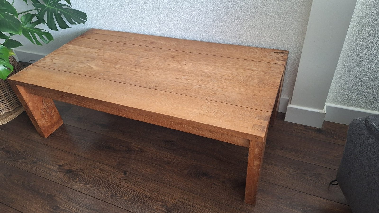 Mooie teak houten salontafel., Ophalen, Gebruikt, 100 tot 150 cm, Teakhout