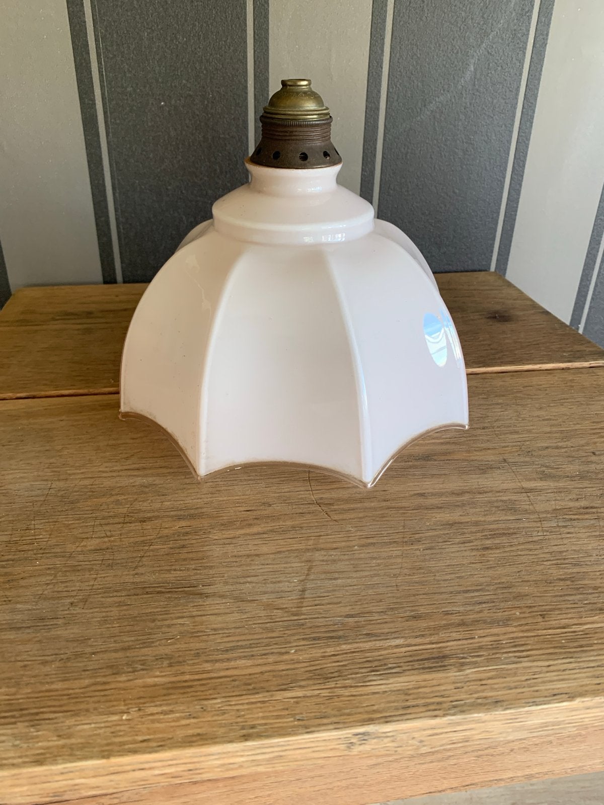 Vintage opaline lampenkap - roze/wit, Ophalen