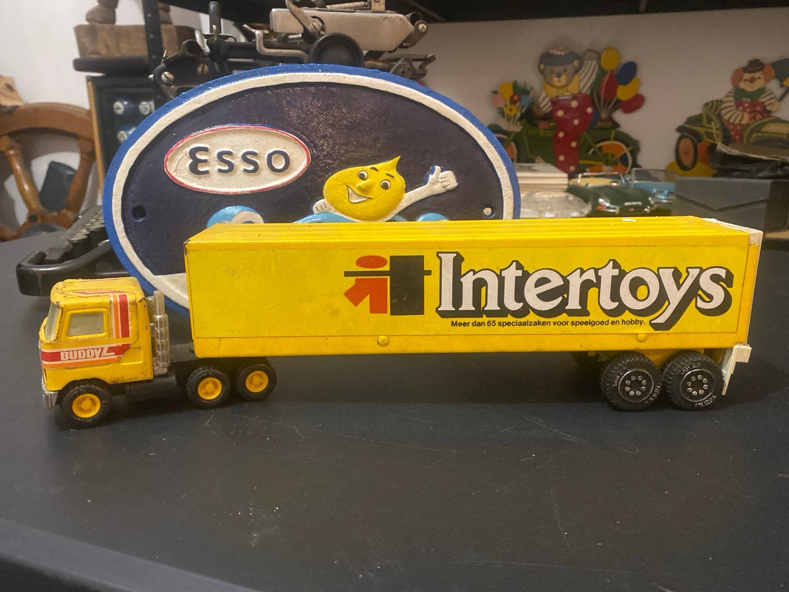 Vintage Buddy L Intertoys vrachtwagen met oplegger, Ophalen of Verzenden, Gebruikt