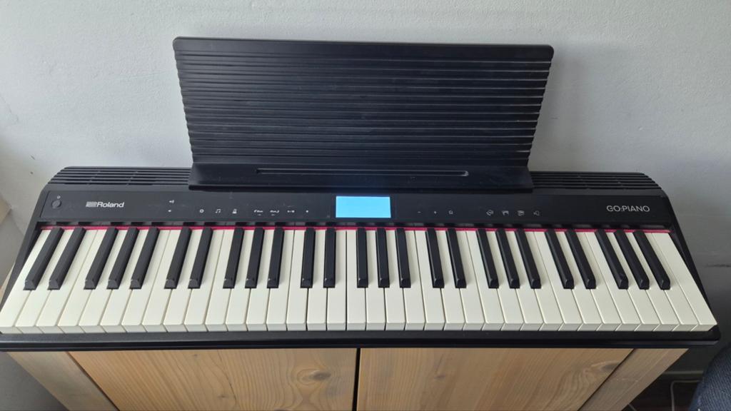 Zeer nette Roland GO61P:Piano incl. reistas., Ophalen of Verzenden, Gebruikt, Zwart