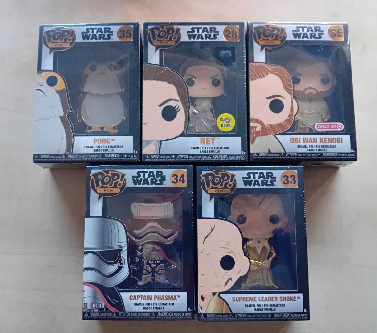 Funko Pop! Star Wars Pins - Complete Set (5 stuks), Verzamelen, Ophalen of Verzenden, Nieuw